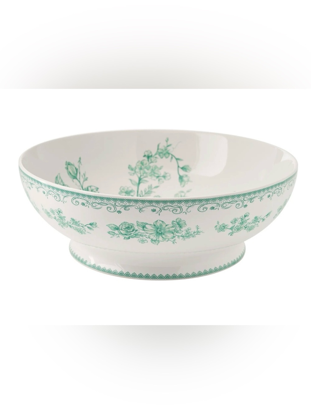 The Pioneer Woman Agatha Green Stoneware Serving Bowl 12"x4" Footed Base